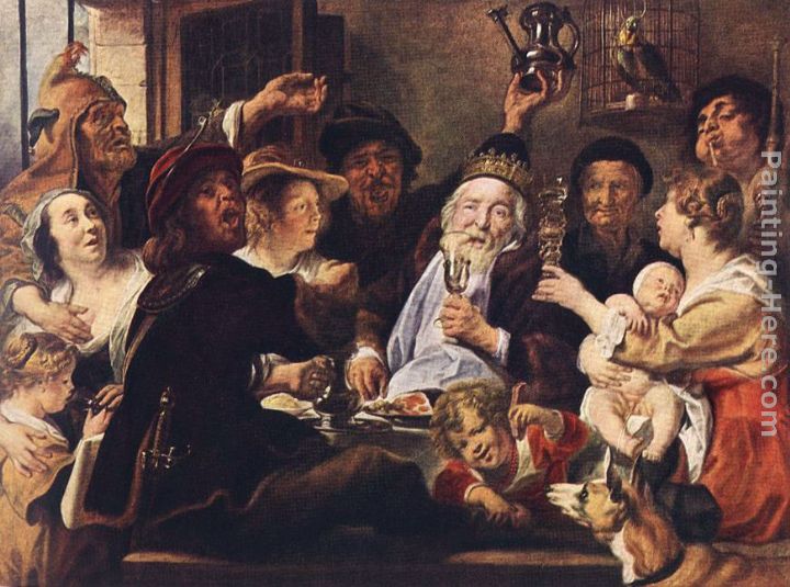 The Bean King painting - Jacob Jordaens The Bean King art painting